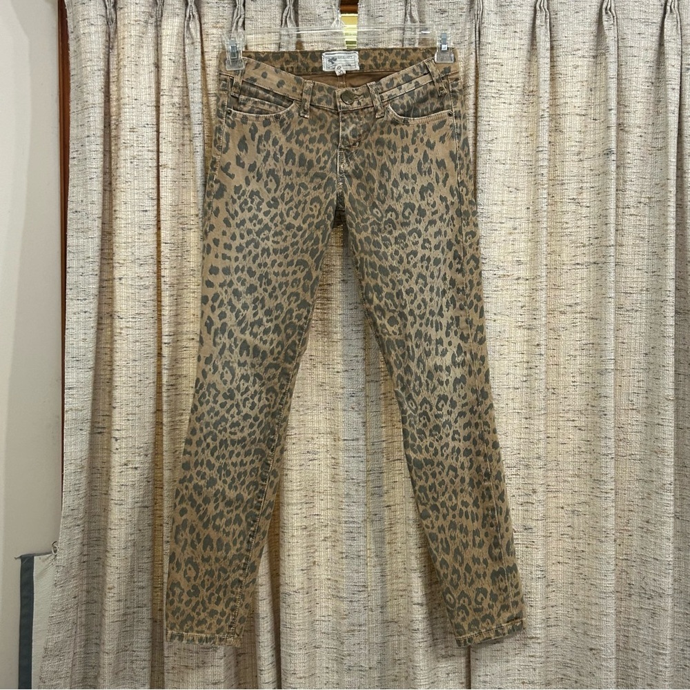 Current/Elliott Camel Leopard The Stiletto Jeans